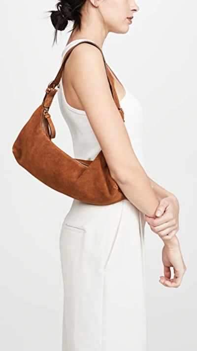 Mara Curved Shoulder Bag In Brown