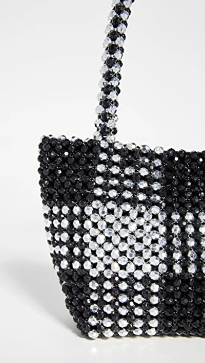 Shop Loeffler Randall Mini Beaded Tote Bag In Black/silver