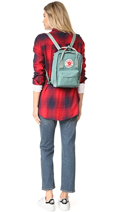 Shop Fjall Raven Kanken Mini Backpack Frost Green One Size