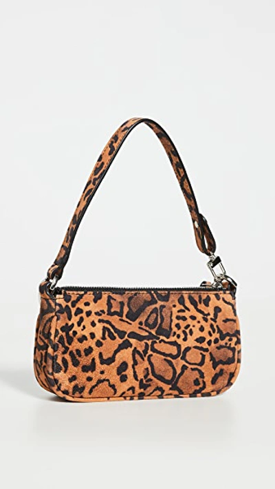 By Far Rachel Mini Chain embellished Leopard print Suede Shoulder