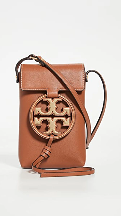 Miller Leather Phone Crossbody Bag In Aged Camel/gold
