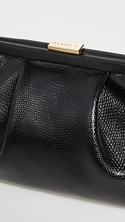 Shop Clare V Sissy Clutch In Black Lizard