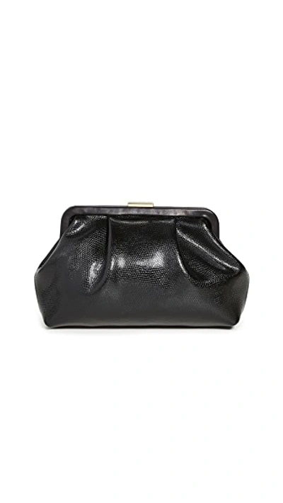 Shop Clare V Sissy Clutch In Black Lizard