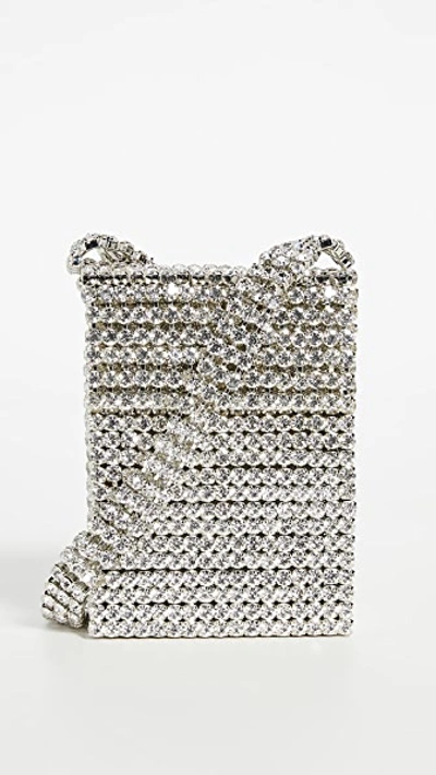 Shop Area Crystal Flapper Mini Bag In Crystal/silver