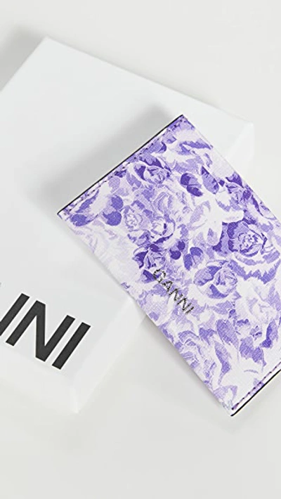 Shop Ganni Card Case In Violet Tulip