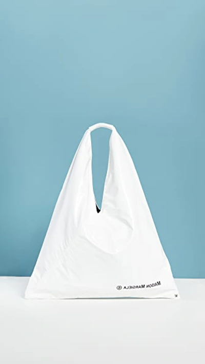 Shop Mm6 Maison Margiela Large Triangle Tote In White