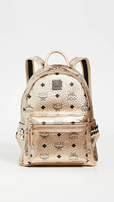 Shop Mcm Mini Stark Backpack In Berlin Gold