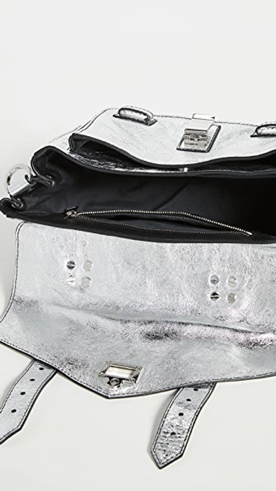 Shop Proenza Schouler Ps1 Tiny Zip Satchel In Silver