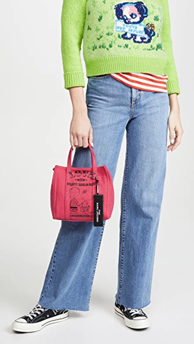 Shop The Marc Jacobs Peanuts X Marc Jacobs The Mini Tag Tote In Red