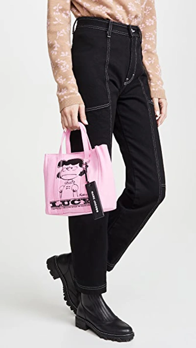 Shop The Marc Jacobs Peanuts X Marc Jacobs The Mini Tag Tote In Pink
