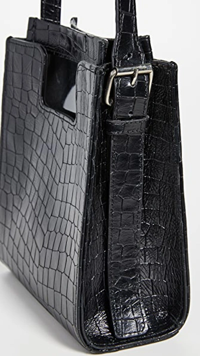 Shop Alfeya Valrina Nithia Bag In Black Croc