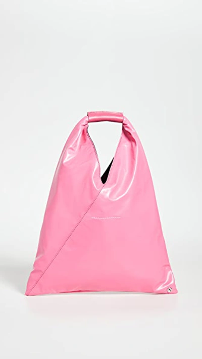 Shop Mm6 Maison Margiela Small Triangle Tote Bag In Pink Carnation