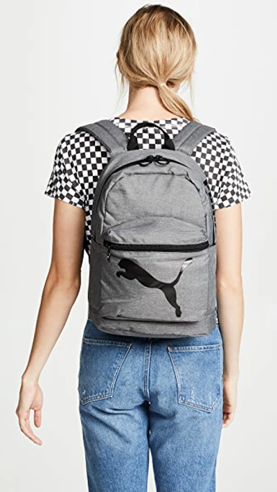 Shop Puma Essential Backpack In Heather Grey