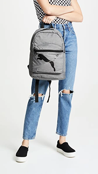 Shop Puma Essential Backpack In Heather Grey
