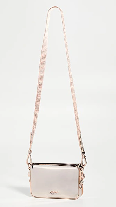 Shop Off-white Mirror Mini Flap Bag In Rame