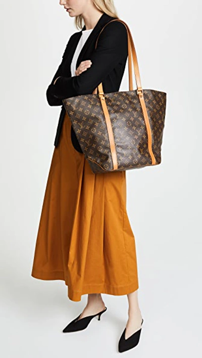 Pre-owned Louis Vuitton Monogram Sac Shopping Tote Bag In Brown