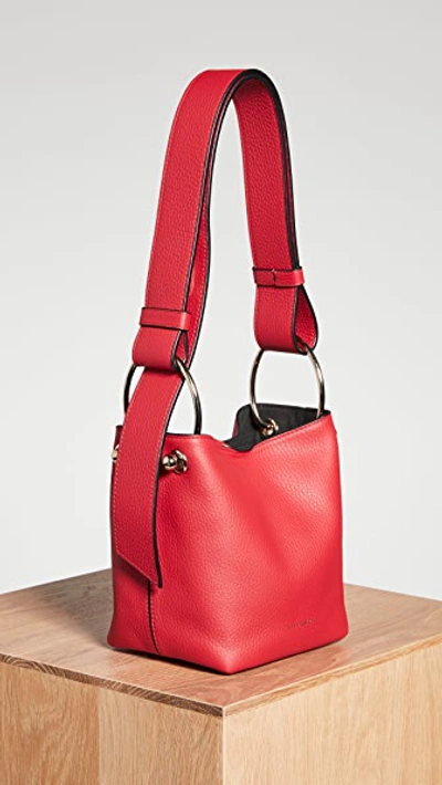 Shop Strathberry Lana Nano Bucket Bag In Ruby