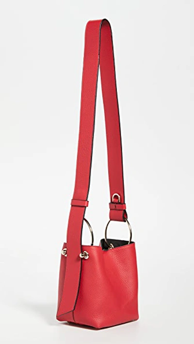 Shop Strathberry Lana Nano Bucket Bag In Ruby