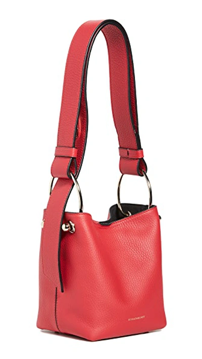 Shop Strathberry Lana Nano Bucket Bag In Ruby