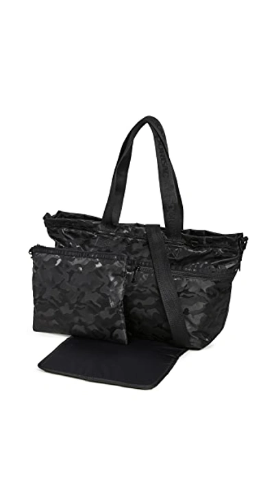 Shop Lesportsac Carlin Diaper Bag Tote In Black Camo