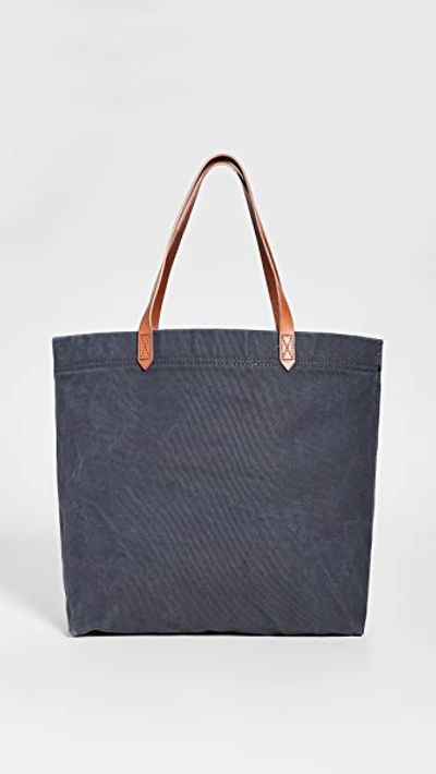 Shop Madewell Canvas Transport Tote In Black Sea