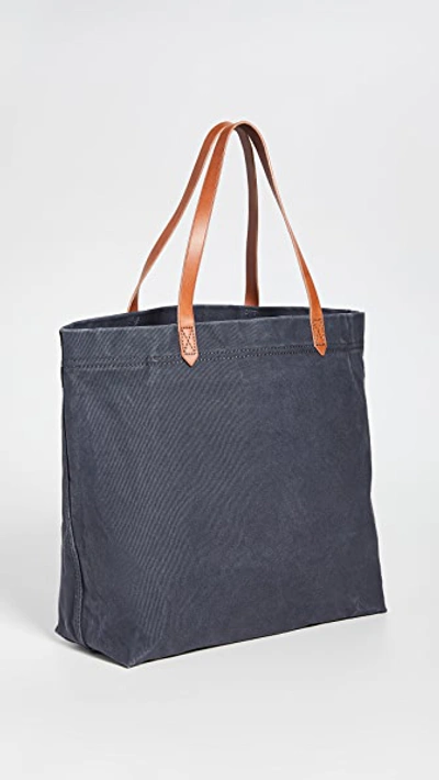 Shop Madewell Canvas Transport Tote In Black Sea