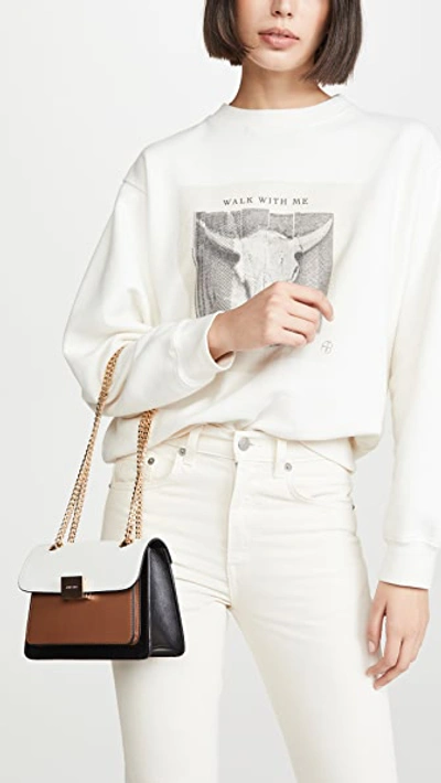 Shop Anine Bing Mini Felix Bag In Camel Colorblock