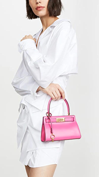 Shop Tory Burch Lee Radziwill Petite Bag In Crazy Pink