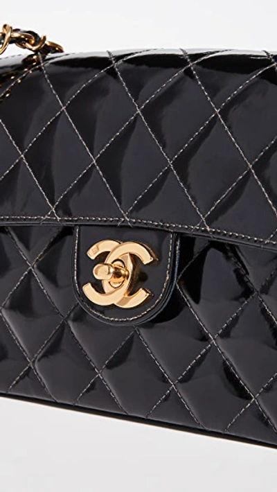 Pre-owned Chanel Black Patent Half Flap Mini Bag