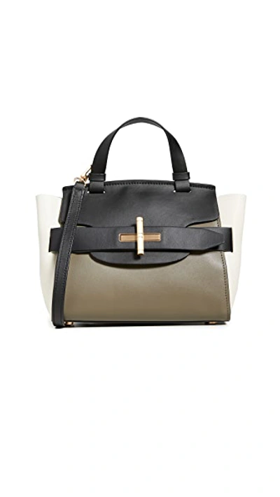 Shop Zac Zac Posen Brigette Belted Satchel In Black Colorblock