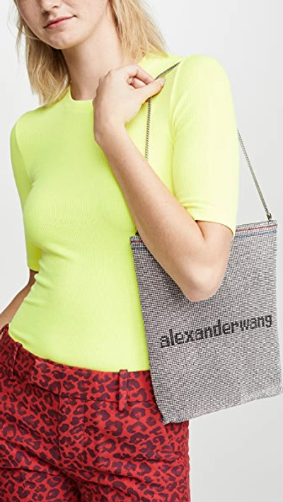 Shop Alexander Wang Wanglock Gallon Pouch In Silver