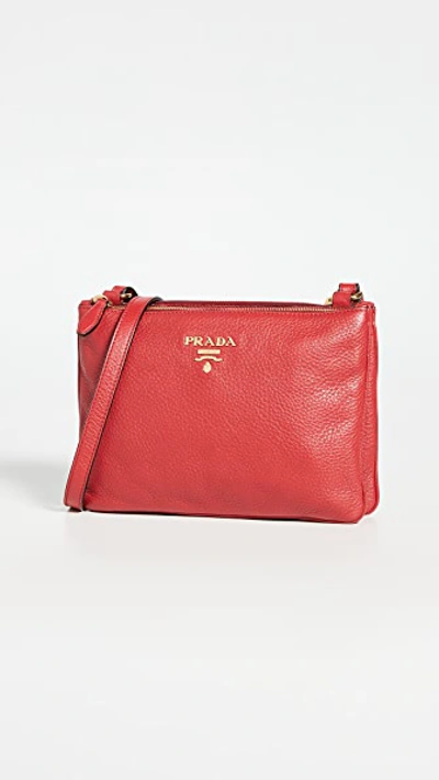Pre-owned Prada Red Vitellodanio Shoulder Bag