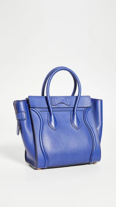 Pre-owned Celine Blue Luggage Micro Bag