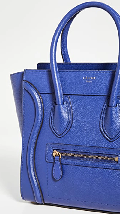 Pre-owned Celine Blue Luggage Micro Bag