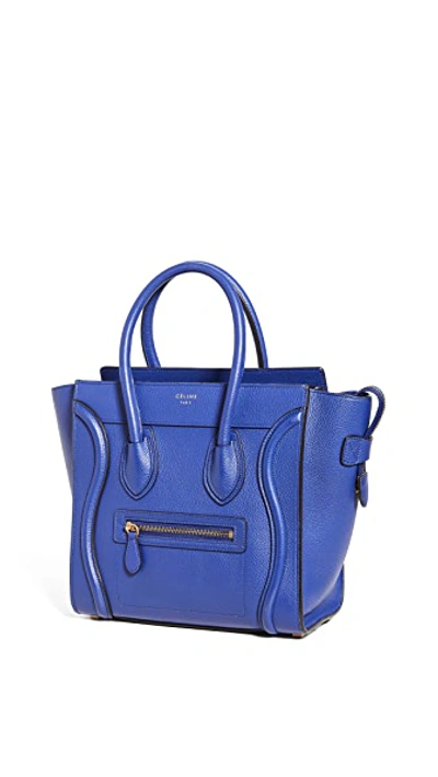 Pre-owned Celine Blue Luggage Micro Bag