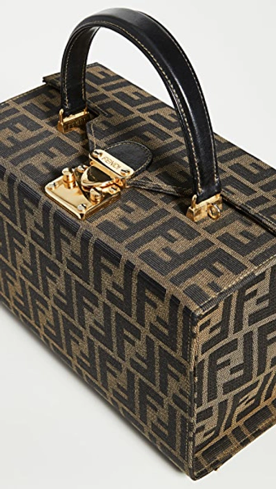 Pre-owned Fendi Brown Zucca Box Vanity Bag