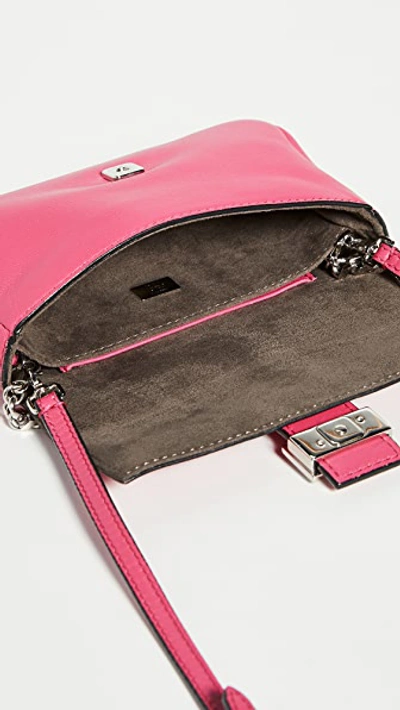Pre-owned Fendi Pink Nappa Micro Baguette Bag