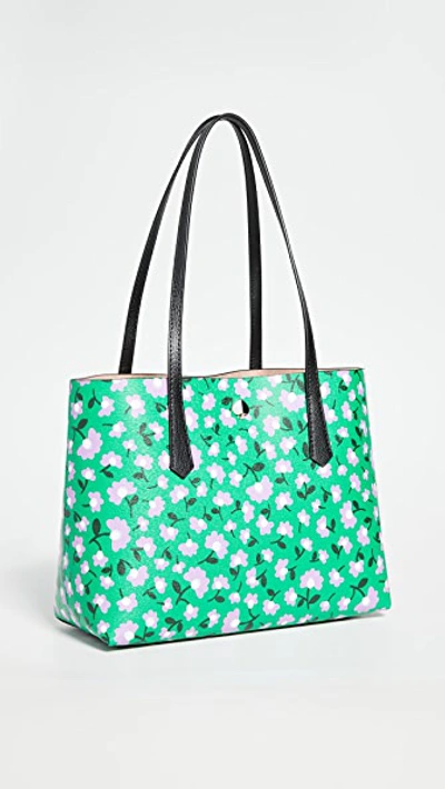 Shop Kate Spade Molly Party Floral Small Tote In Green Multi