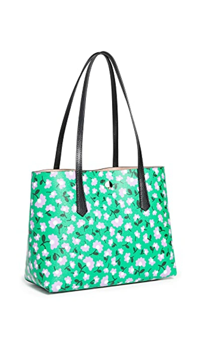 Shop Kate Spade Molly Party Floral Small Tote In Green Multi
