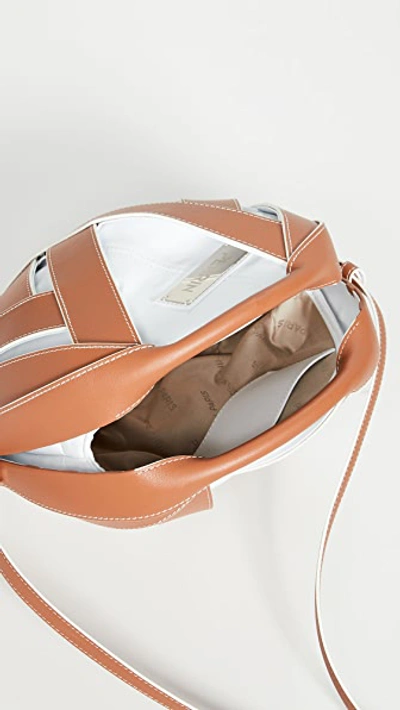 Shop Perrin Paris Le Petit Panier Bag In Caramel/white