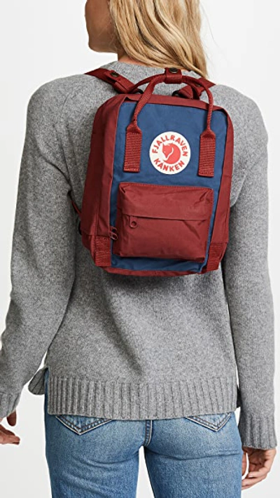 Shop Fjall Raven Kanken Mini Backpack In Royal Blue/ox Red