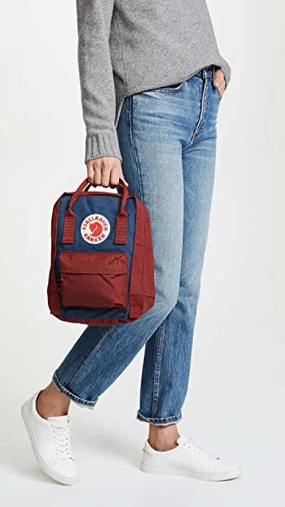 Shop Fjall Raven Kanken Mini Backpack In Royal Blue/ox Red