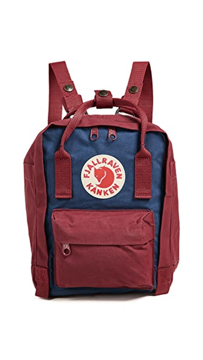 Shop Fjall Raven Kanken Mini Backpack In Royal Blue/ox Red