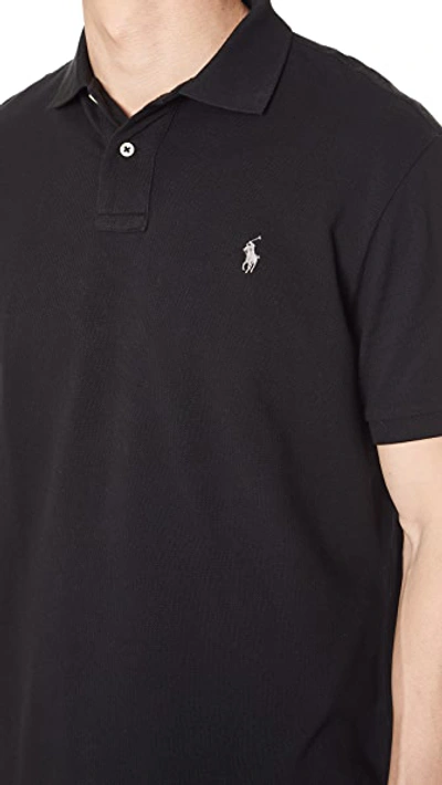Shop Polo Ralph Lauren Custom Slim Fit Polo Shirt In Black