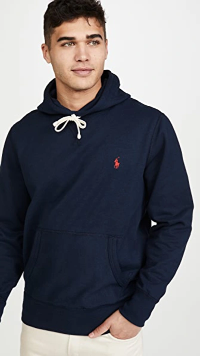 Polo Ralph Lauren Classic Hoodie Sweatshirt With Front Kangaroo Pocket In Blue