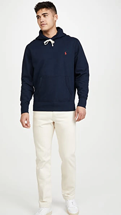 Shop Polo Ralph Lauren Long Sleeve Fleece Sweatshirt In Cruise Navy