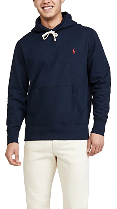 Polo Ralph Lauren Classic Hoodie Sweatshirt With Front Kangaroo Pocket In Blue