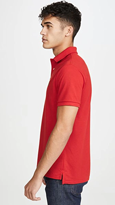 Shop Polo Ralph Lauren Sustainable Mesh Earth Polo In Rl 2000 Red