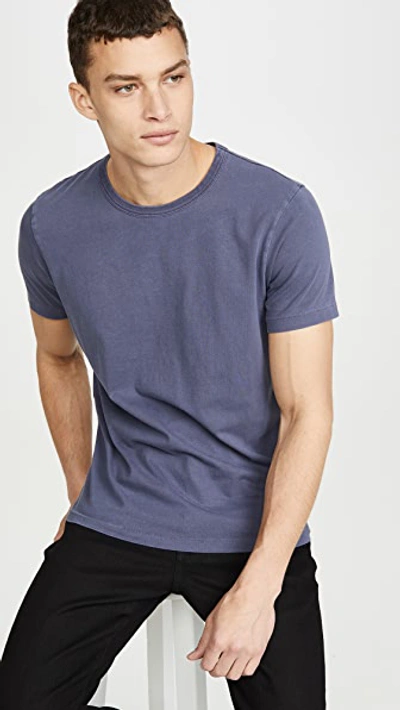 Shop Madewell Garment Dyed All Day Crew Neck Tee In Dark Baltic