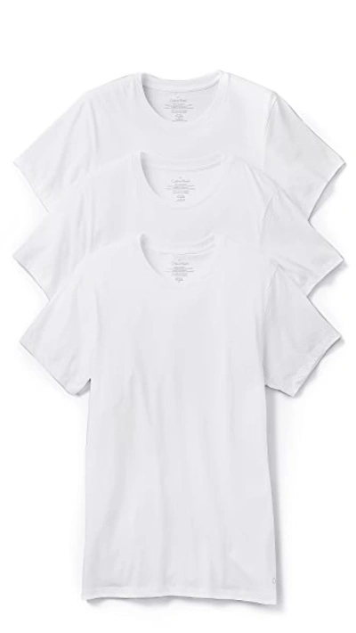 Shop Calvin Klein Underwear Cotton Stretch Slim Fit 3-pack Crewneck T-shirt White